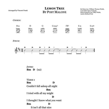 Lemon Tree (arr. Vincent Frank)