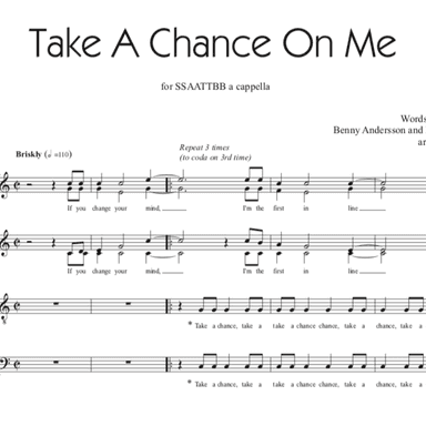 Take A Chance On Me (arr. Julie Gaulke)