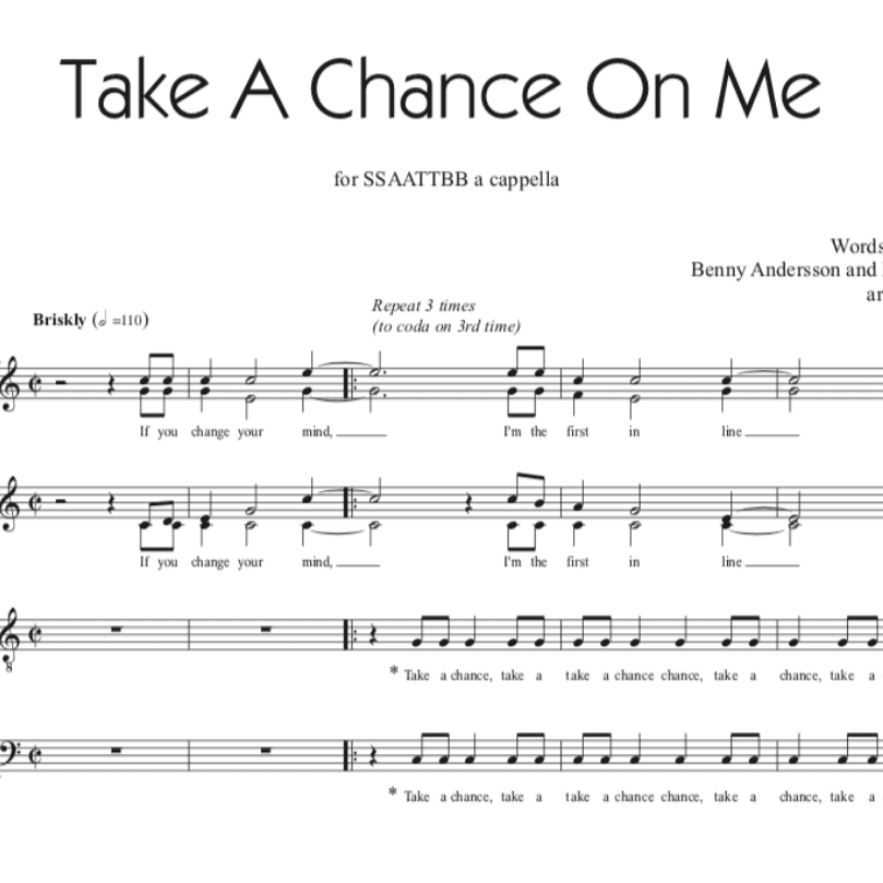 Take A Chance On Me (arr. Julie Gaulke)
