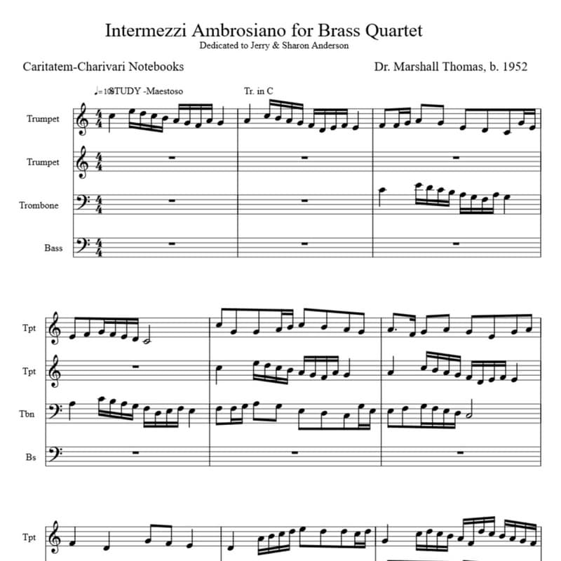 Intermezzi Ambrosiano for Brass Quartet
