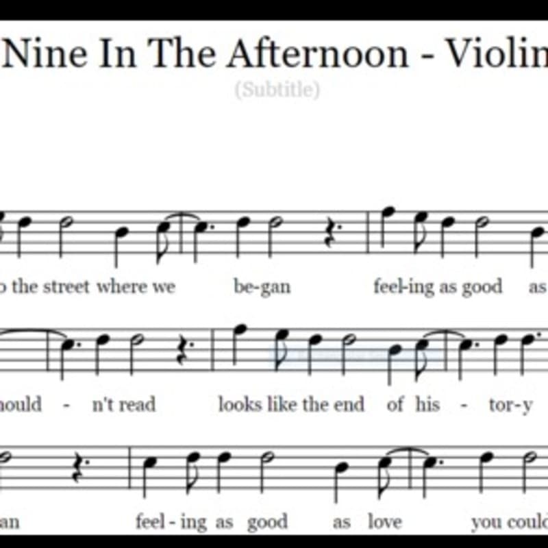 Nine In The Afternoon - Violin
