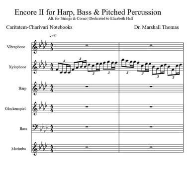 Encore II for Harp, Bass & Pitched Percussion