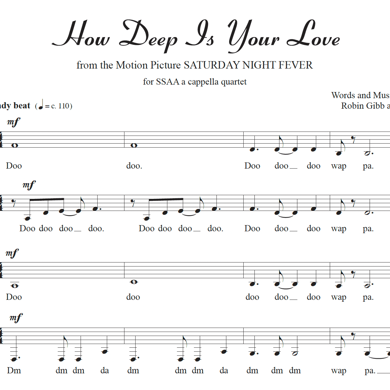 How Deep Is Your Love (arr. Julie Gaulke)