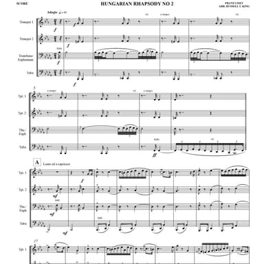 HUNGARIAN RHAPSODY NO 2 – BRASS QUARTET (arr. RUSSELL T. KING)