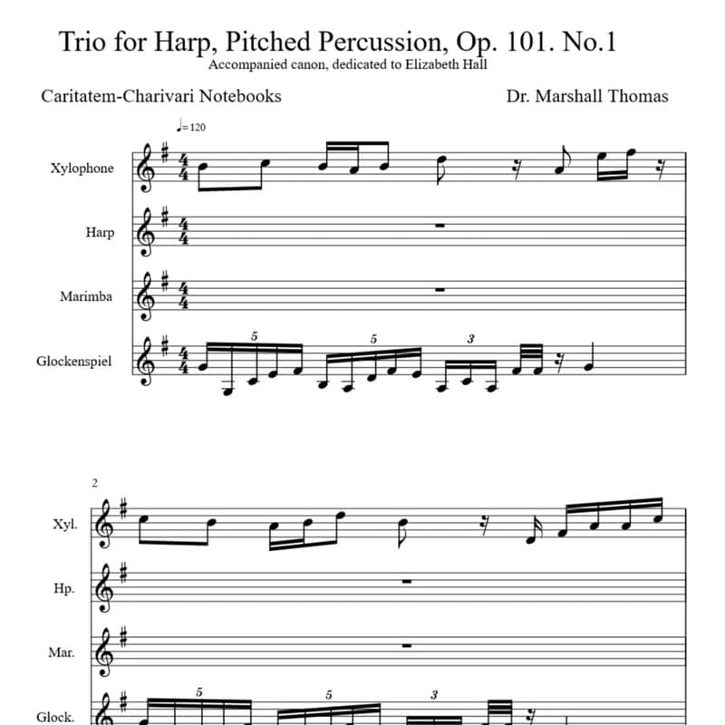 Trio for Harp, Pitched Percussion, Op. 101. No.1