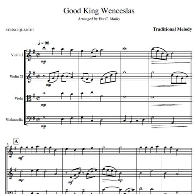 Good King Wenceslas (arr. Eve C. Mailly - Zene Strings)