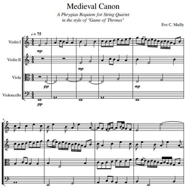 Medieval Canon - Phrygian Requiem in the style of "Game of Thrones"  (String Quartet)