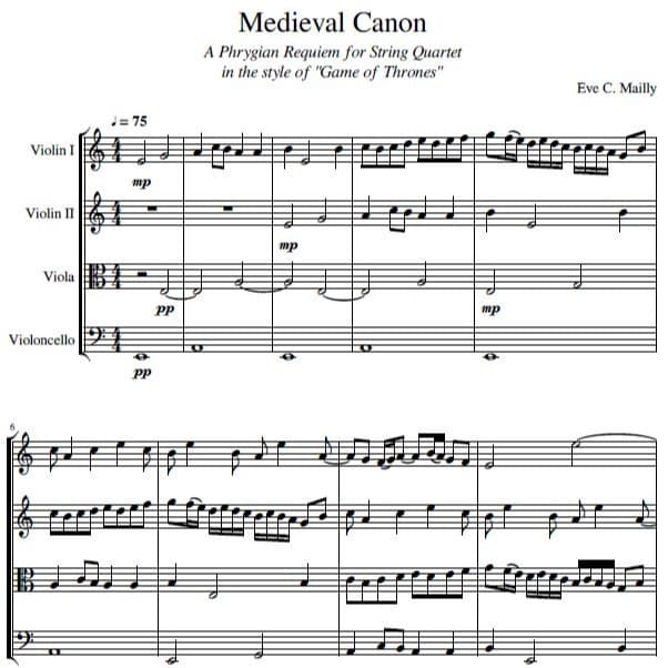 Medieval Canon - Phrygian Requiem in the style of "Game of Thrones"  (String Quartet)