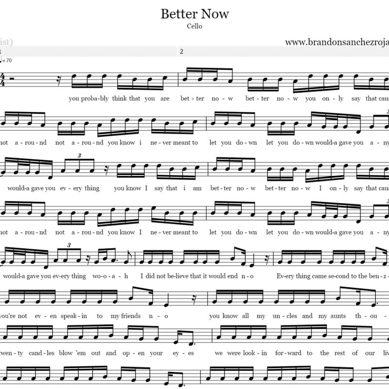 Better Now - Cello
