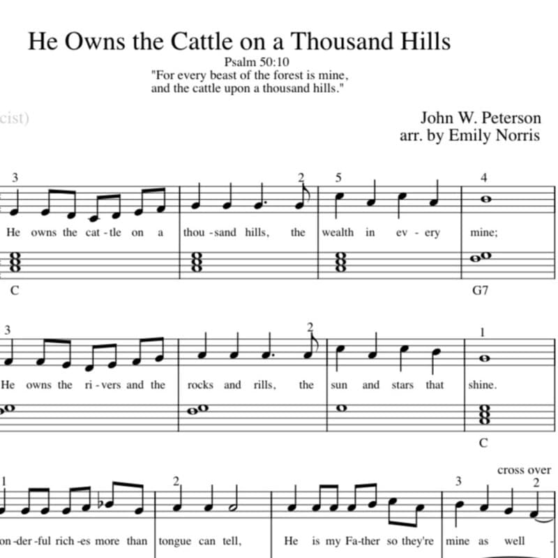 He Owns the Cattle on a Thousand Hills (arr. Emily Norris)