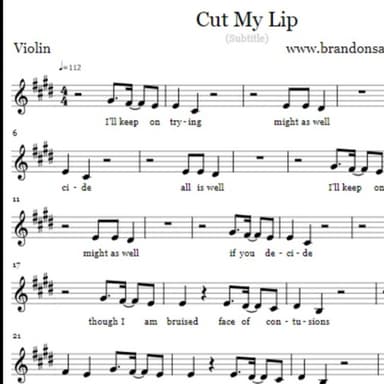 Cut My Lip - Violin