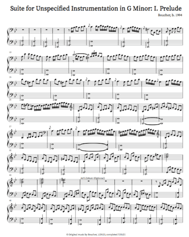 Suite for Unspecified Instrumentation in G Minor: I. Prelude