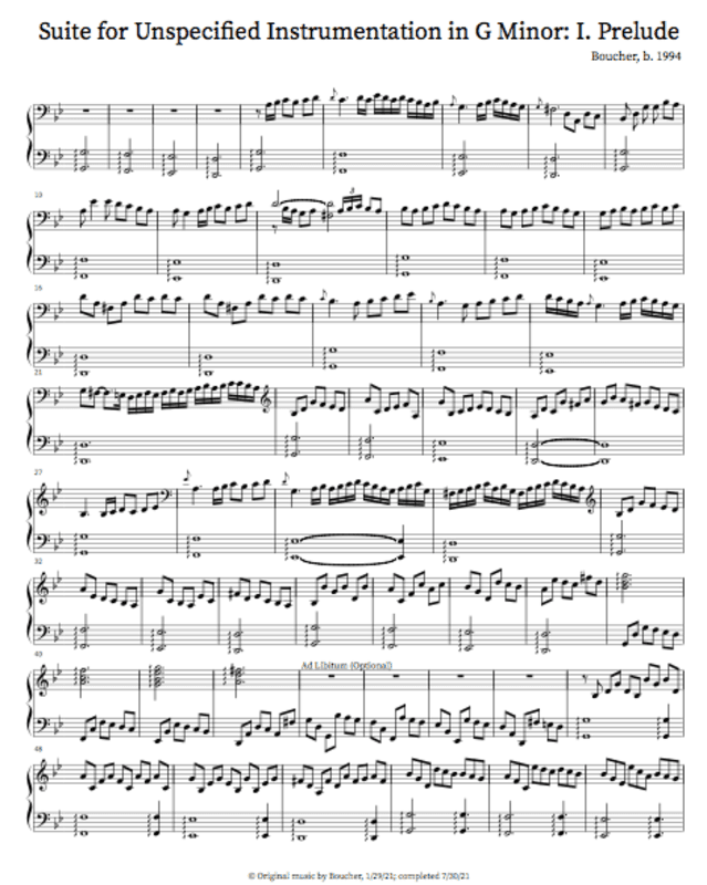 Suite for Unspecified Instrumentation in G Minor: I. Prelude
