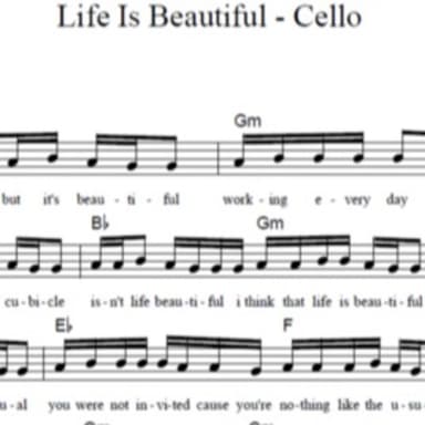 Life Is Beautiful - Cello