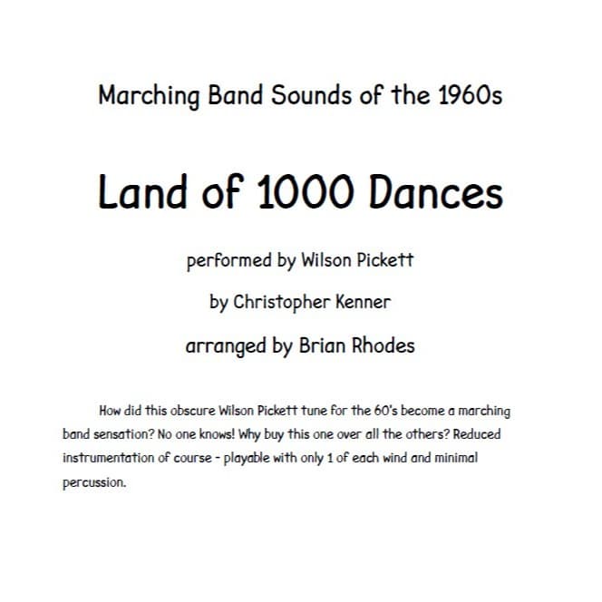 Land Of 1000 Dances (arr. Brian Rhodes)