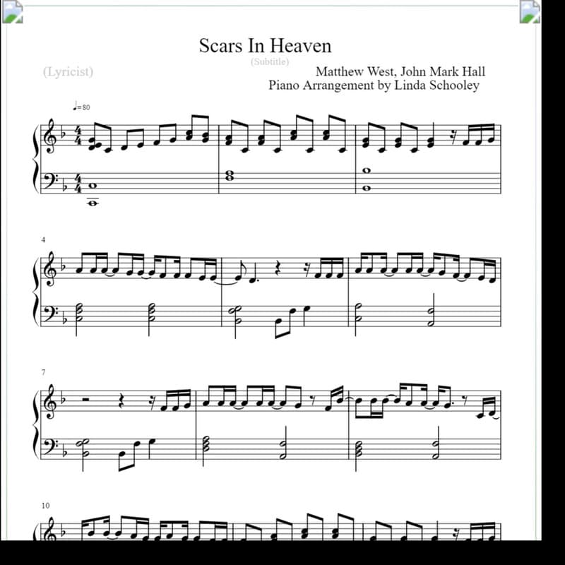 Scars In Heaven (arr. Linda Schooley)