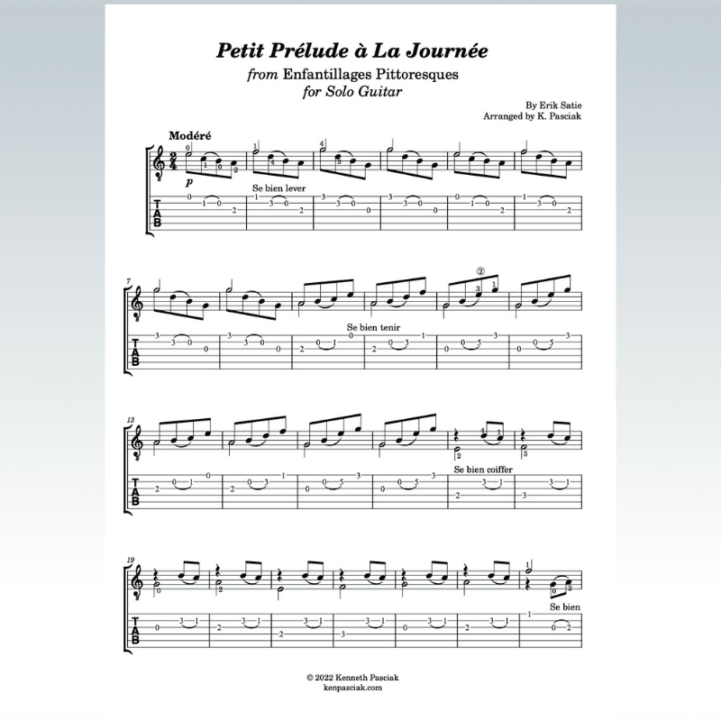 Petit Prélude à La Journée (Slur Study for Guitar) (arr. Kenneth Pasciak)