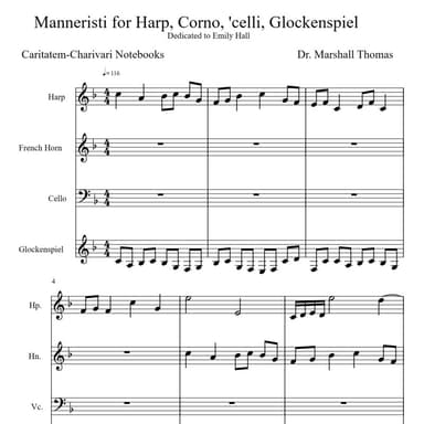 Manneristi for Harp, Corno, 'celli, Glockenspiel