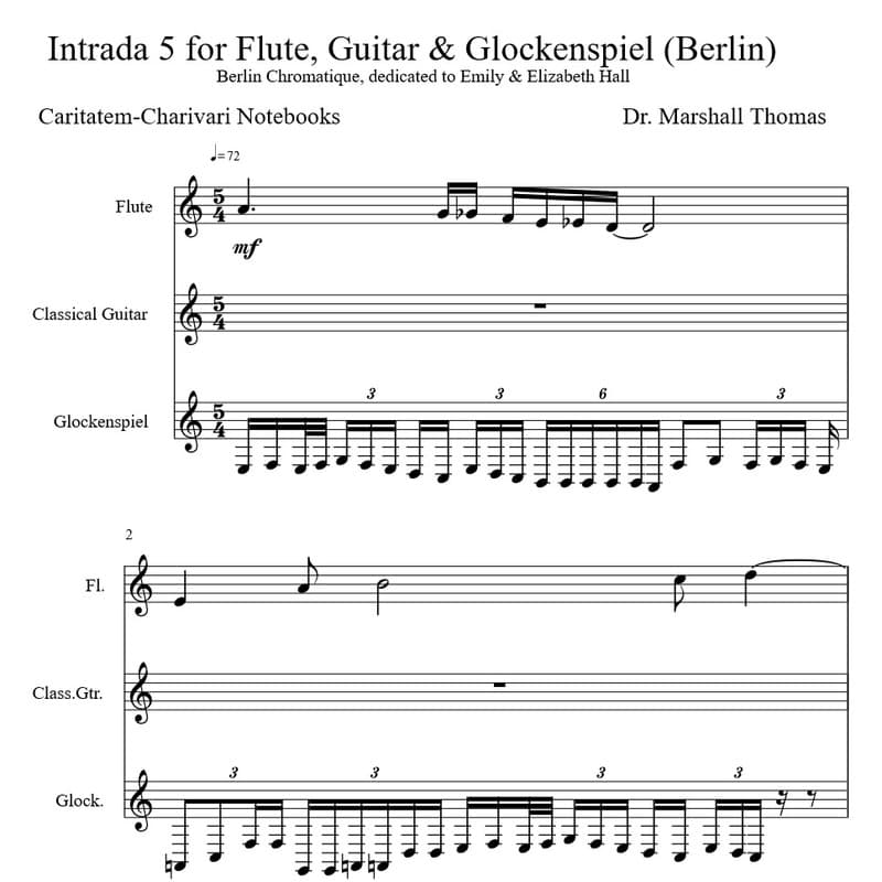 Intrada 5 for Flute, Guitar & Glockenspiel (Berlin)