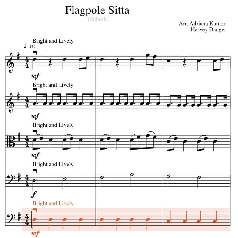 Flagpole Sitta (arr. Adriana Kamor)