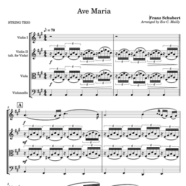 Ave Maria - Franz Schubert  (String Trio) (arr. Eve C. Mailly - Zene Strings)