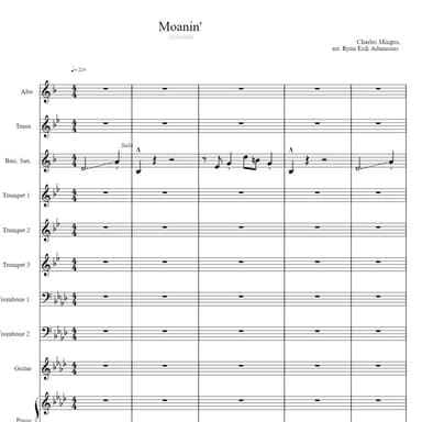 Moanin' (arr. Ryan Erik Adamsons (ASCAP))