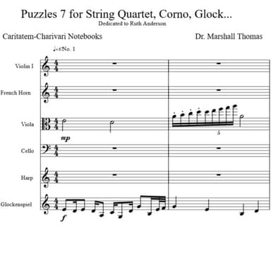 Puzzles 7 for String Quartet, Corno, Glock...