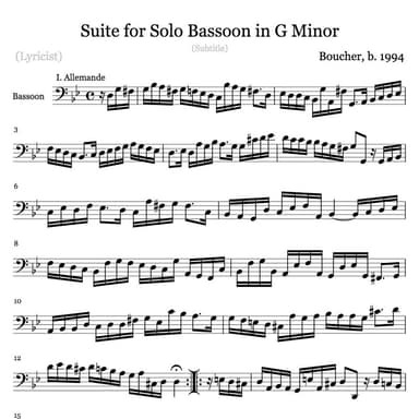 Suite for Solo Bassoon in G Minor