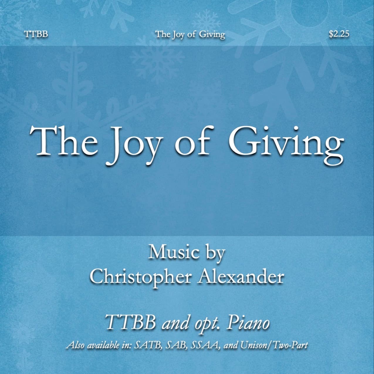 The Joy of Giving (TTBB)