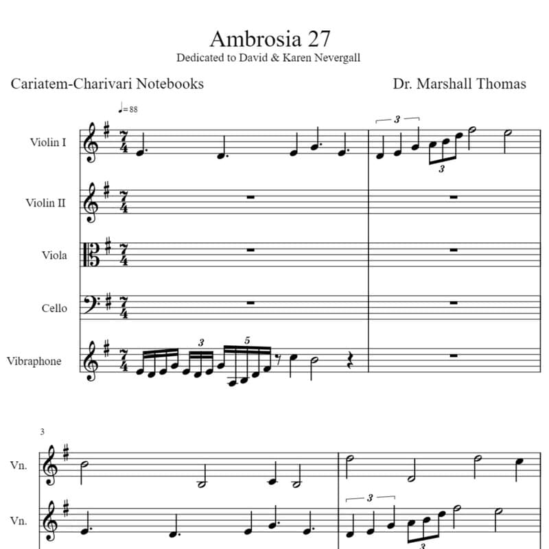 Ambrosia 27 for String Quartet & Vibraphone
