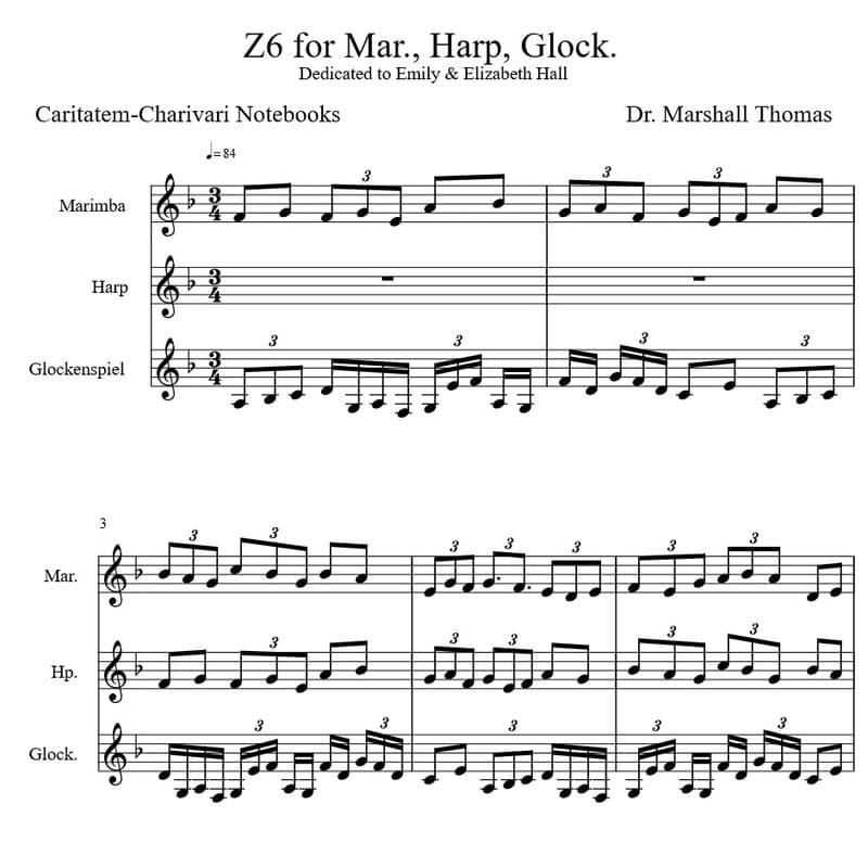 Z 6 for Marimba, Harp, & Glockenspiel