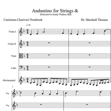Andantino for Strings & Glock.