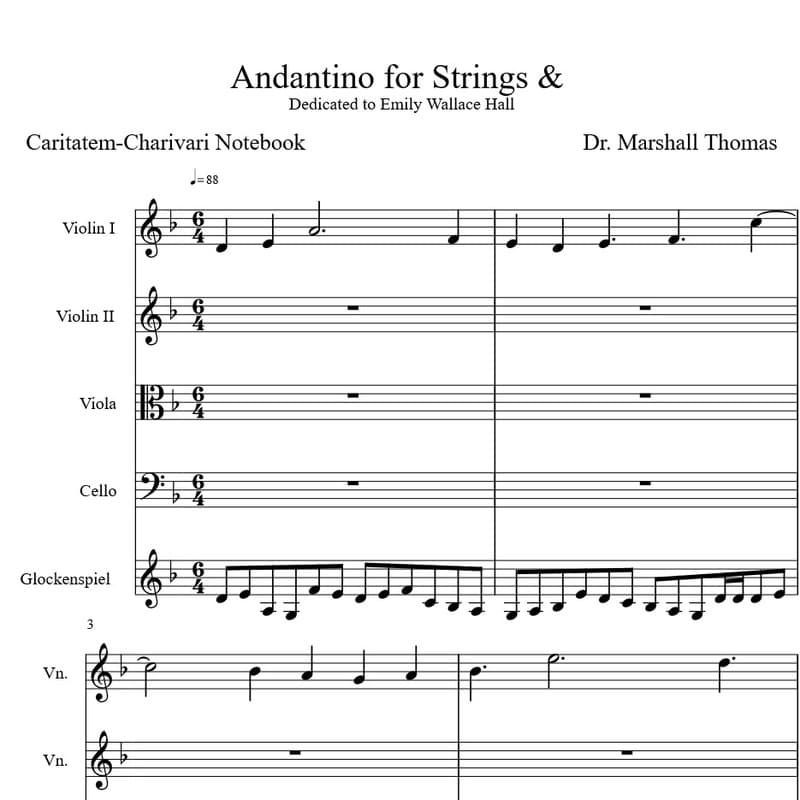 Andantino for Strings & Glock.