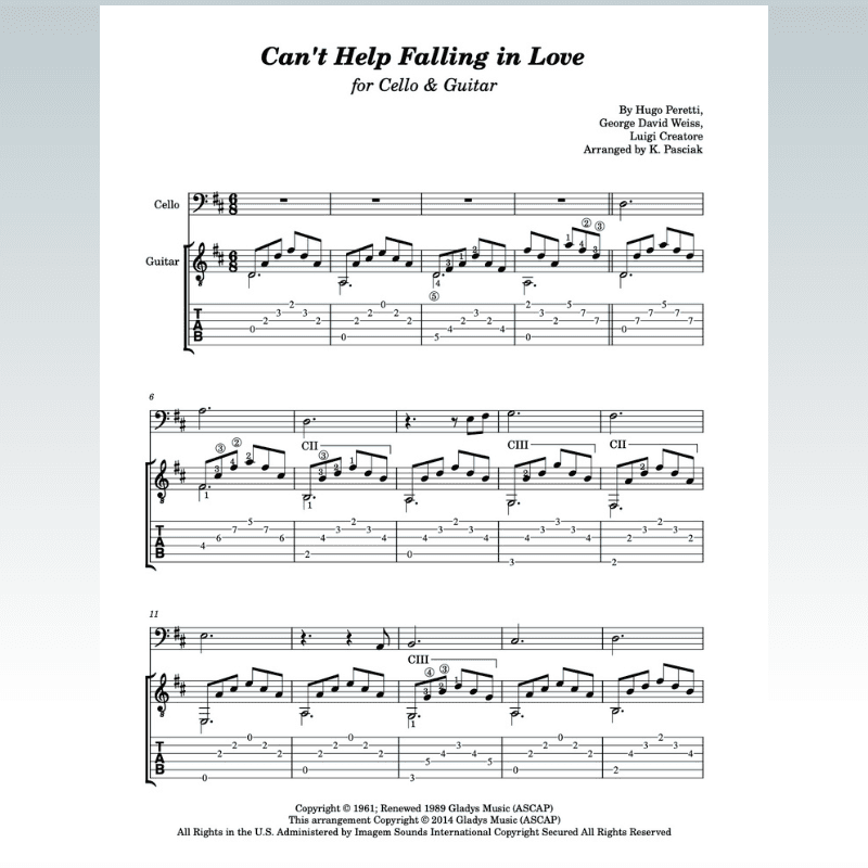 Can't Help Falling In Love (arr. Kenneth Pasciak)