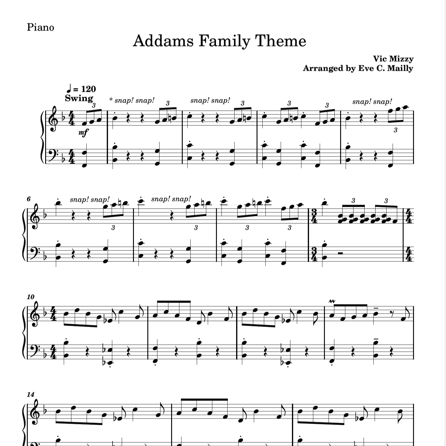 Addams Family Theme (arr. Eve C. Mailly)