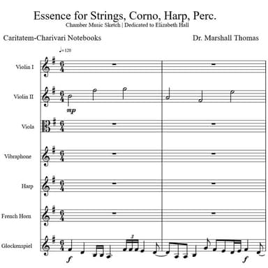 Essence for Strings, Corno, Harp, Percussion...