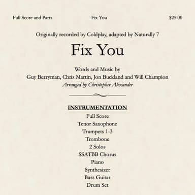 Fix You (arr. Christopher Alexander)