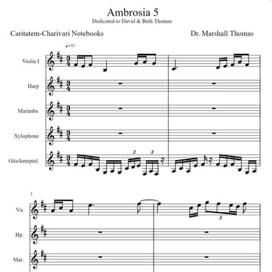 Ambrosia 5 for Violin, Harp, Percussion...