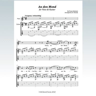 An den Mond (for Voice & Guitar) (arr. Kenneth Pasciak)