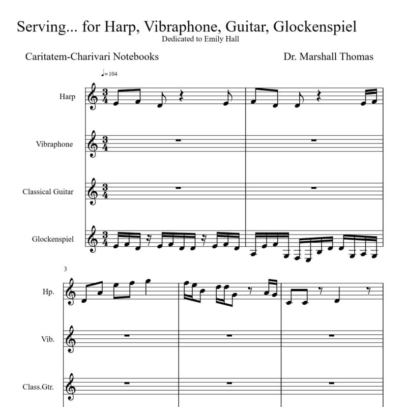 Serving... for Harp, Vibraphone, Guitar, Glockenspiel