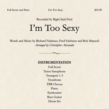 I'm Too Sexy (arr. Christopher Alexander)