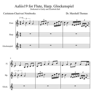Aaliis19 for Flute, Harp. Glockenspiel