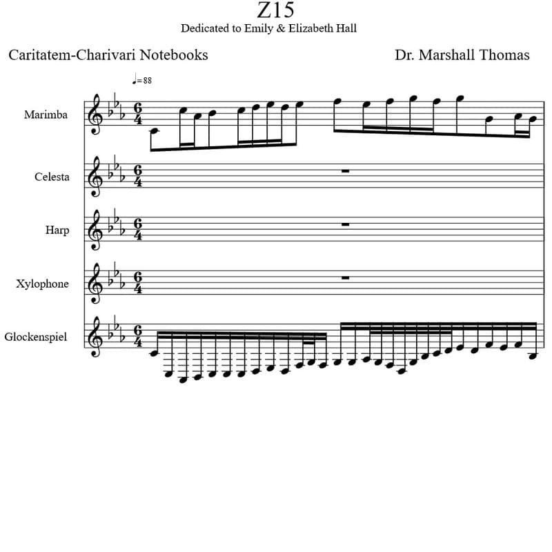 Z 15 for Percussion a Voce & Harp