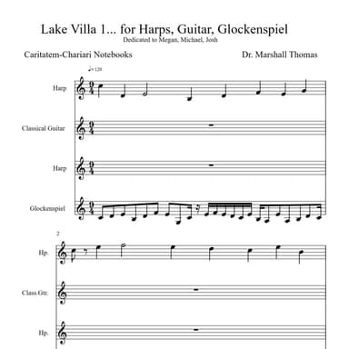 Lake Villa 1... for Harps, Guitar, Glockenspiel