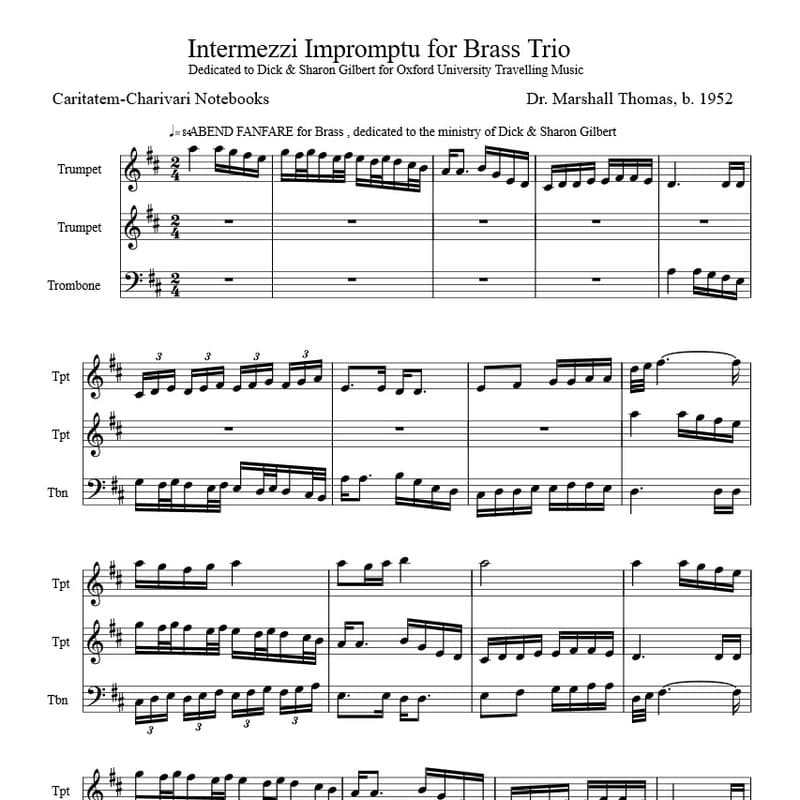 Intermezzi Impromptu for Brass Trio