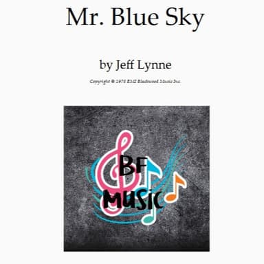 Mr. Blue Sky (arr. Brett A Foster (BF Music))