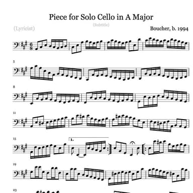 Piece for Solo Cello in A Major