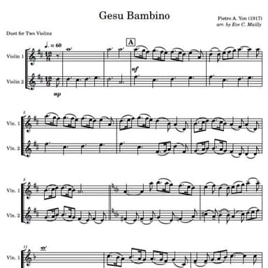 Gesu Bambino - Duet for Two Violins (arr. Eve C. Mailly - Zene Strings)