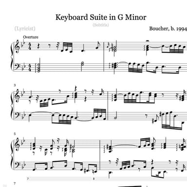 Keyboard Suite in G Minor