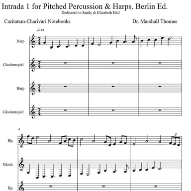 Intrada 1 for Pitched Percussion & Harps. Berlin Ed.